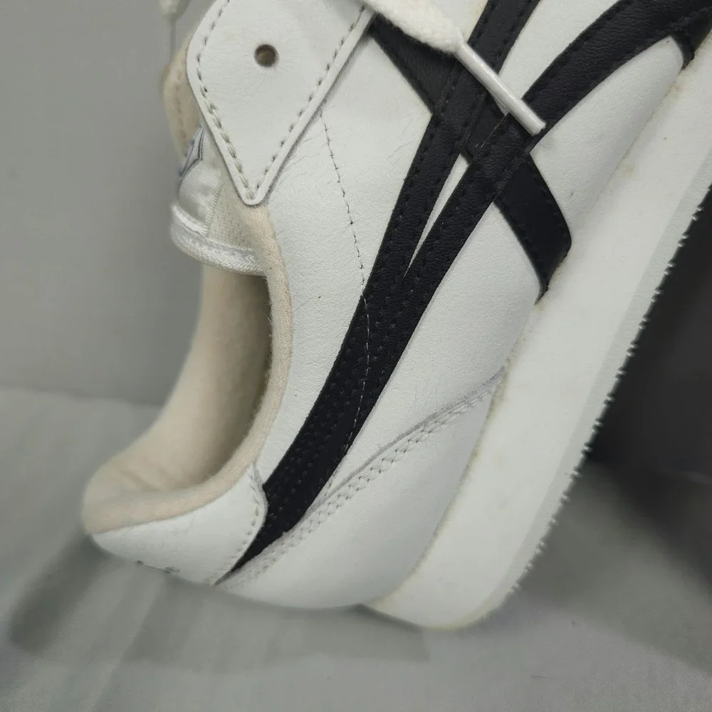 Vtg Asics Cheer Shoes Women 9.5 White Black Leather NCA Cheerleading